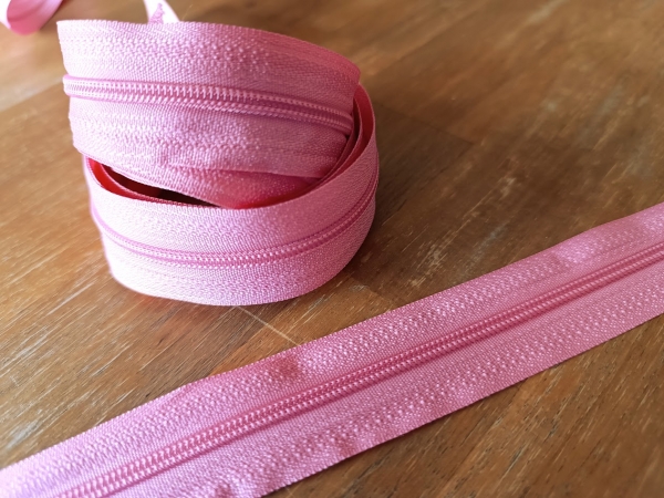 5 Meter Endlosreißverschluss 3mm + 25 Zipper Altrosa