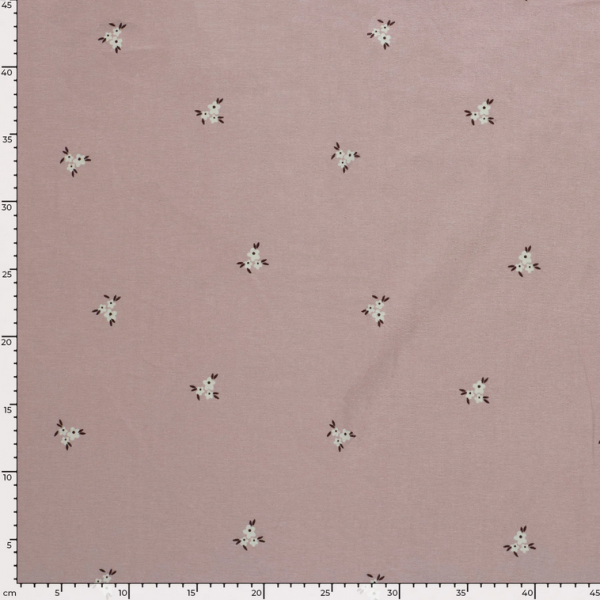 0,5m Flanell Blüten Rosa