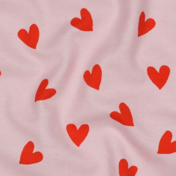 0,5m Flanell Herzen Rosa