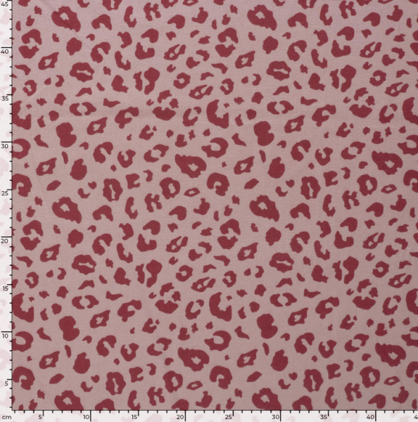 0,5m Flanell Animalprint Leo Rosa