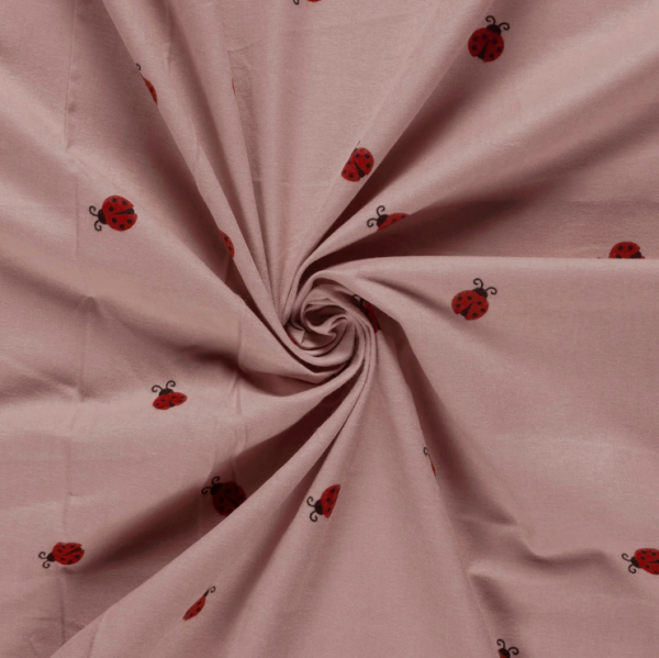 0,5m Flanell Marienkäfer Rosa