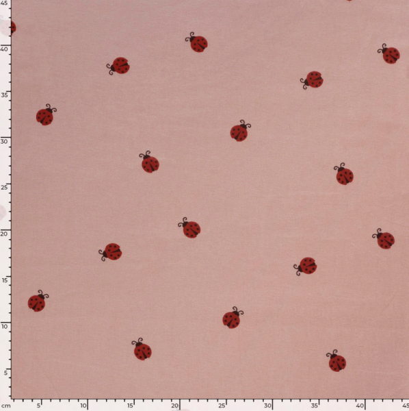 0,5m Flanell Marienkäfer Rosa