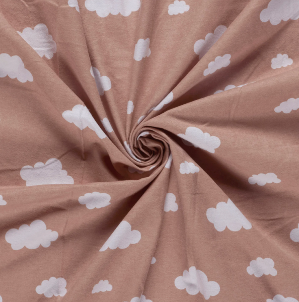 0,5m Flanell Wolken Rosa