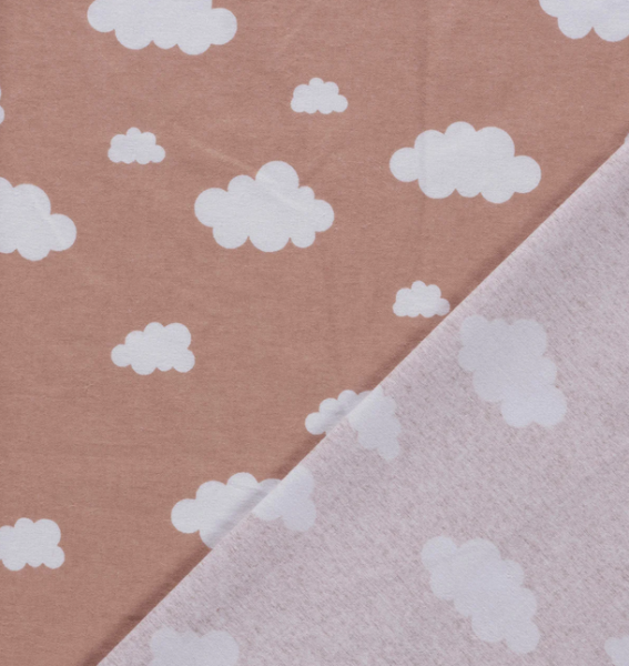 0,5m Flanell Wolken Rosa