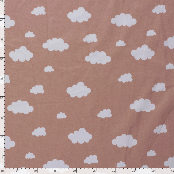 0,5m Flanell Wolken Rosa