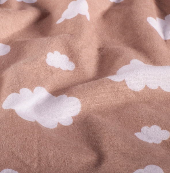 0,5m Flanell Wolken Rosa