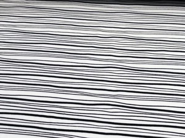 0,5m Jersey Tidöblomma Remsor Streifen Schwarz Weiss