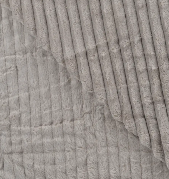0,5m Kuschelfleece Rippstruktur Taupe