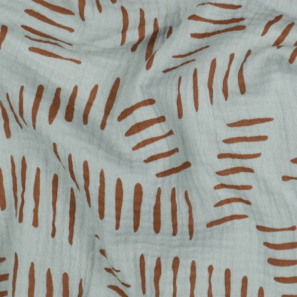 0,5m Musselin Abstrakt Nil Blau