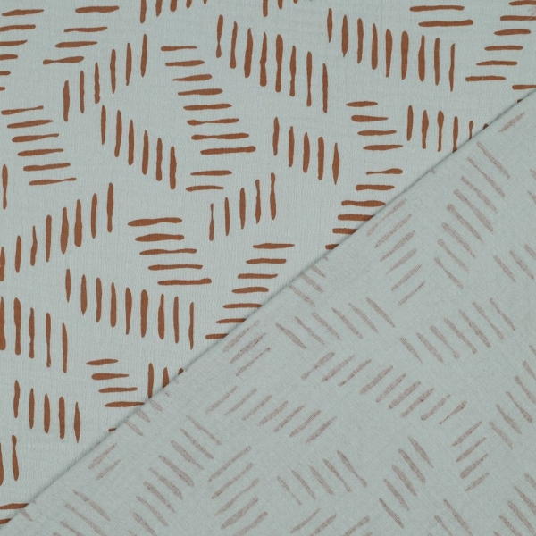 0,5m Musselin Abstrakt Nil Blau