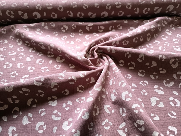 0,5m Musselin Animalprint Mauve