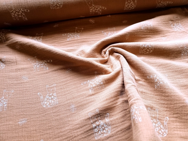 0,5m Musselin kleiner Panther Lachs