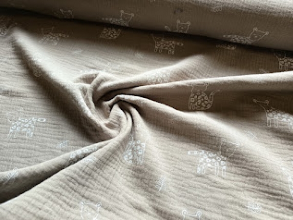 0,5m Musselin kleiner Panther Sand