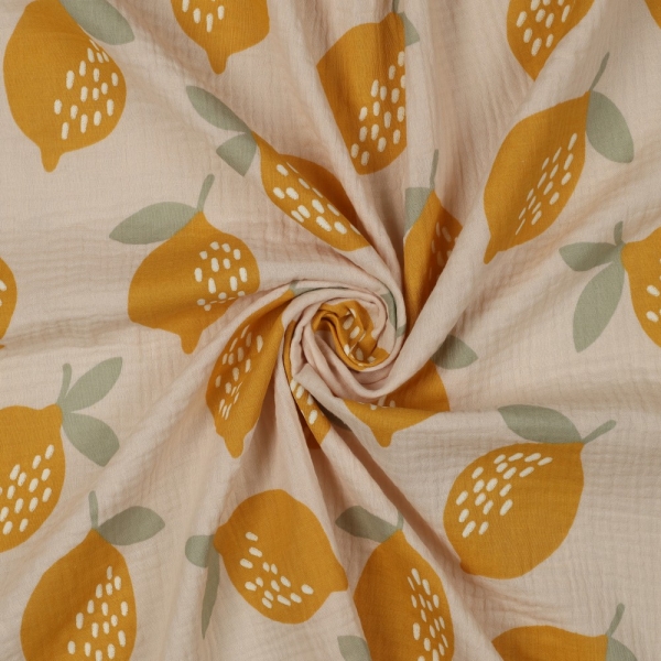 0,5m Musselin Zitronen Sand