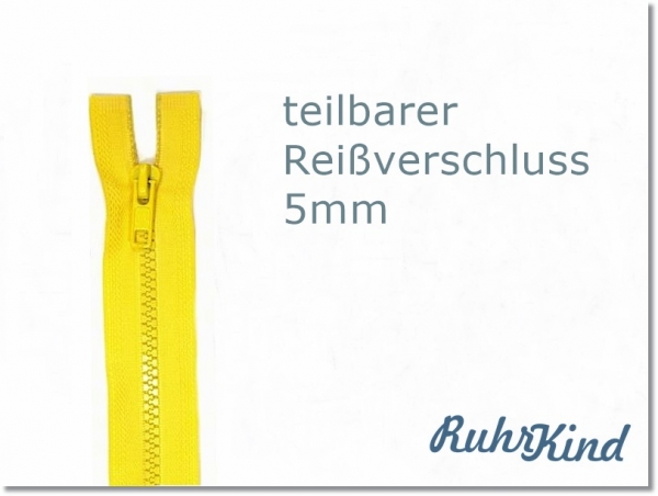 85cm - teilbarer Reißverschluss - Gelb